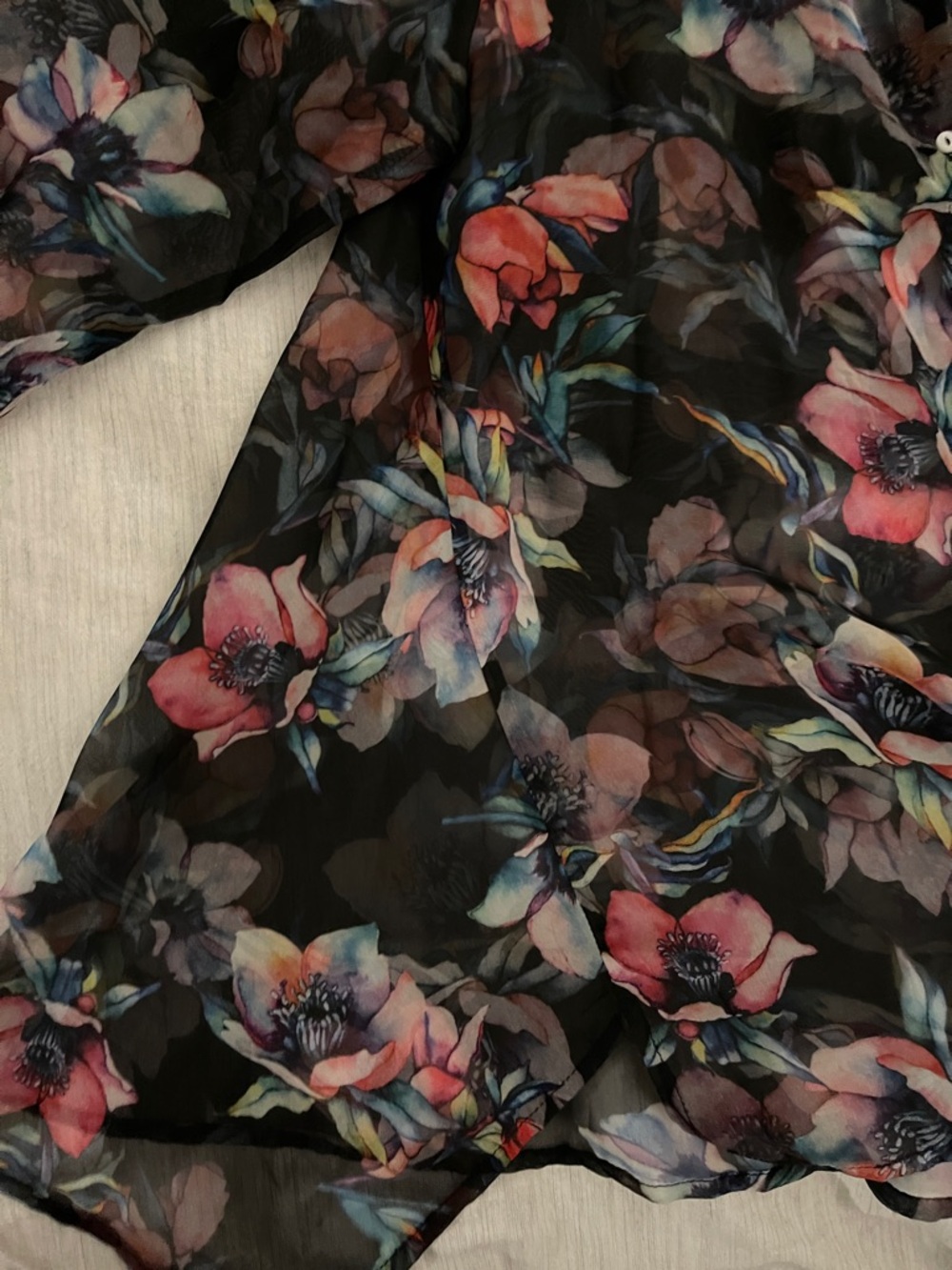 Bluheaven Sheer Floral Button-Down Shirt - Picture 6 of 6